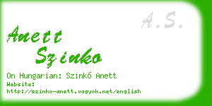 anett szinko business card